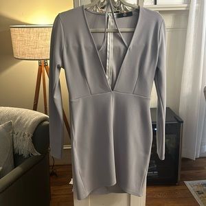 Women’s lilac long sleeve fitted mini dress